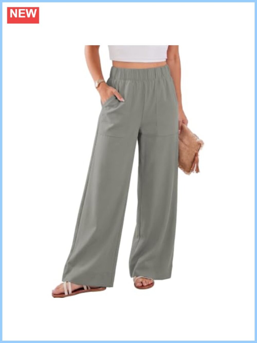Women's Wide Leg Palazzo Pants Nylon Spandex High Stretch Ankle Length